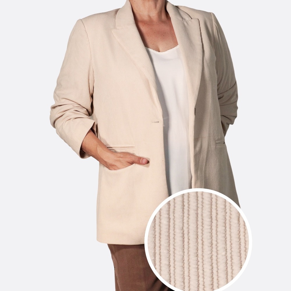 Pretty Garden Corduroy Beige Blazer XL/1X Old Money Fall Capsule Wardrobe